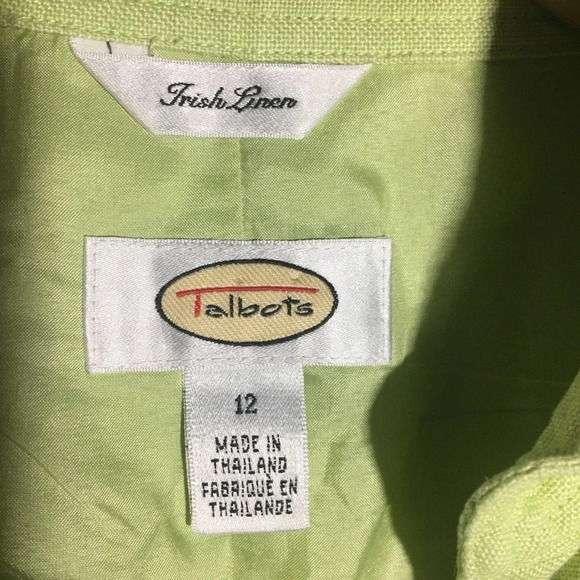 Womens Talbots Blazer Jacket Open Front Green Office Work Career Business Casual - Picture 3 of 5